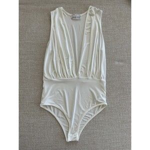 Ruched Deep Plunge Bodysuit
